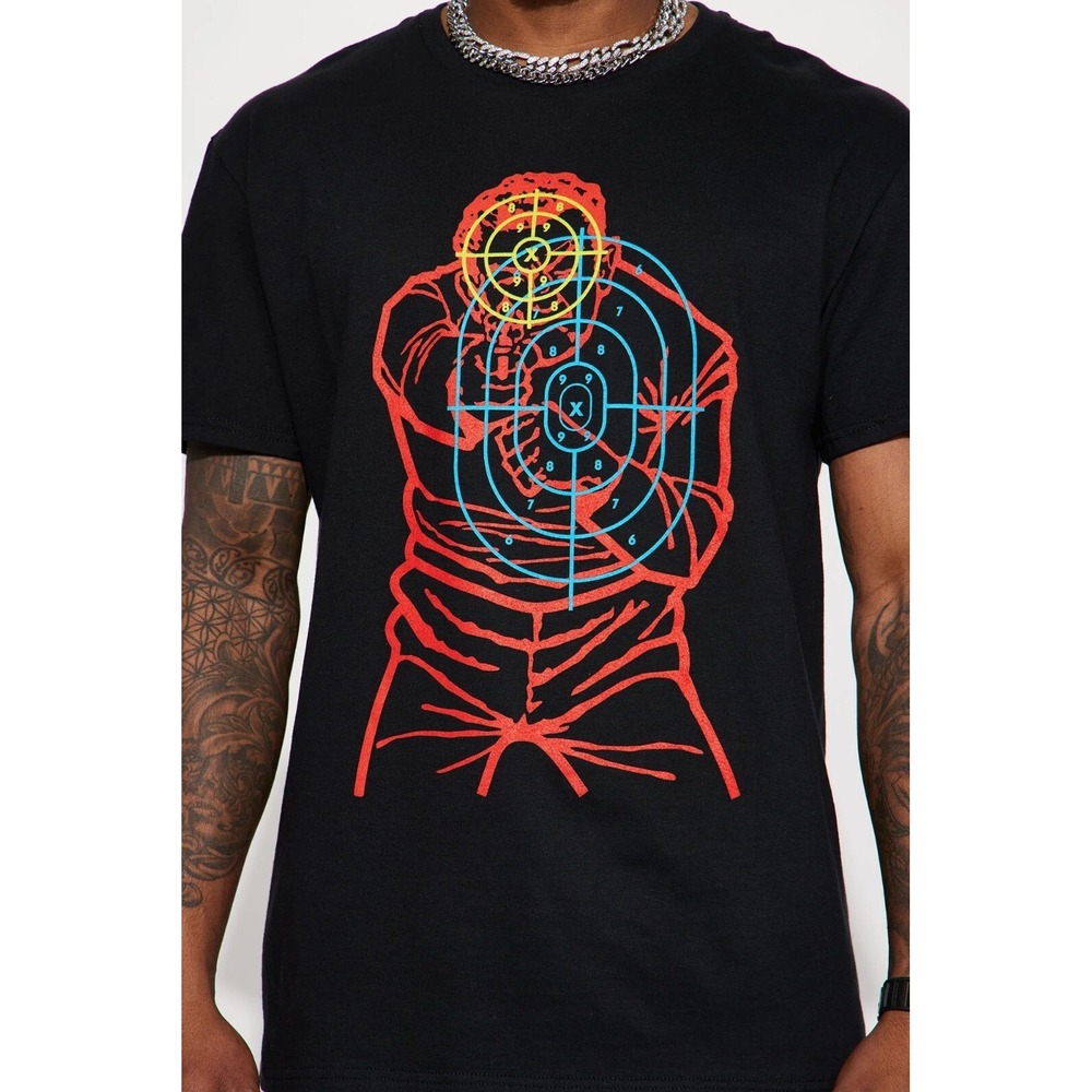 Nova Men The Bad Boy Short Sleeve Tee T-Shirt - Shooting Target - Black - Medium
